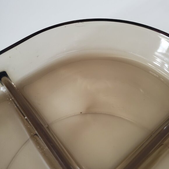 Vintage Italian Smoked Glass Cabaret Mina Serving Dish-1970s - Picture 3 of 3